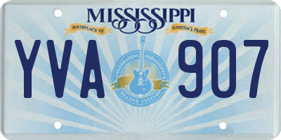 MS license plate YVA907