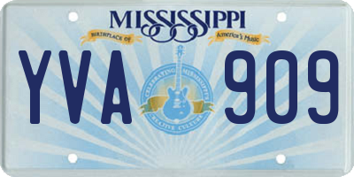 MS license plate YVA909
