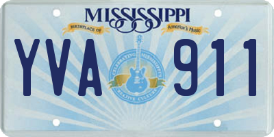 MS license plate YVA911