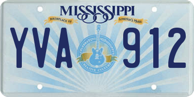 MS license plate YVA912