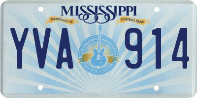 MS license plate YVA914