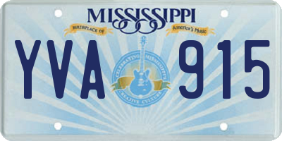 MS license plate YVA915