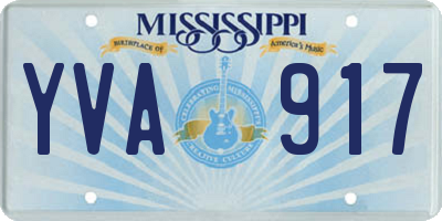MS license plate YVA917
