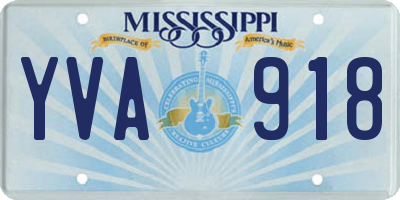 MS license plate YVA918