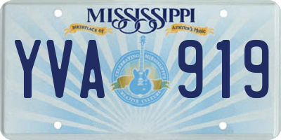 MS license plate YVA919