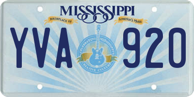 MS license plate YVA920