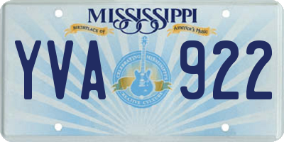 MS license plate YVA922