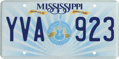 MS license plate YVA923