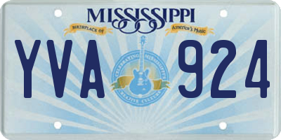 MS license plate YVA924