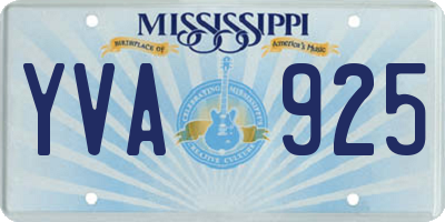 MS license plate YVA925
