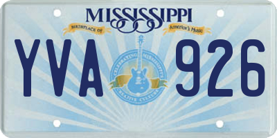 MS license plate YVA926