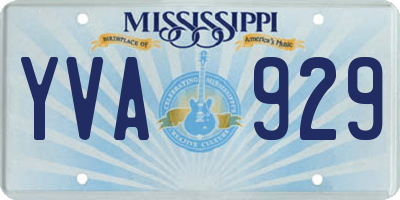 MS license plate YVA929