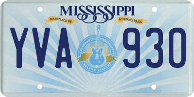 MS license plate YVA930