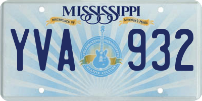 MS license plate YVA932