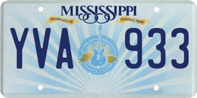 MS license plate YVA933