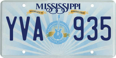 MS license plate YVA935