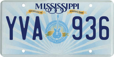 MS license plate YVA936