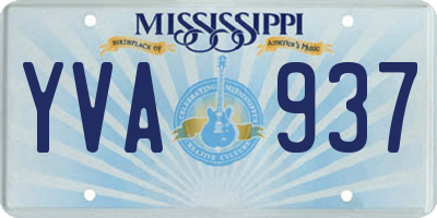 MS license plate YVA937