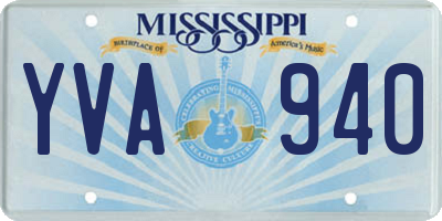 MS license plate YVA940