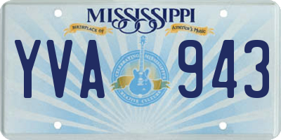 MS license plate YVA943