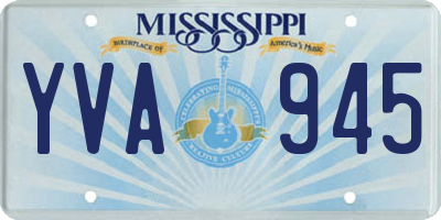 MS license plate YVA945