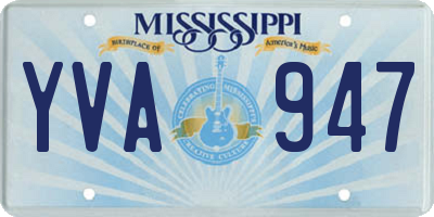 MS license plate YVA947