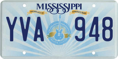MS license plate YVA948