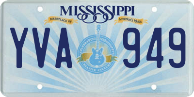 MS license plate YVA949