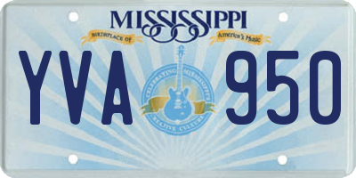 MS license plate YVA950