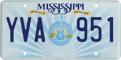 MS license plate YVA951