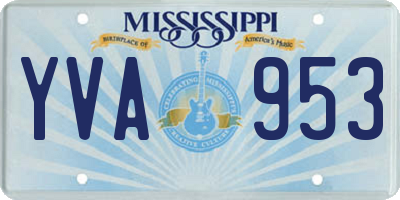 MS license plate YVA953