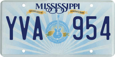 MS license plate YVA954
