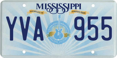 MS license plate YVA955