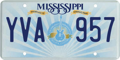 MS license plate YVA957