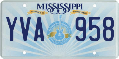 MS license plate YVA958
