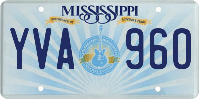 MS license plate YVA960