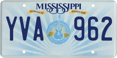 MS license plate YVA962