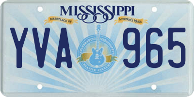 MS license plate YVA965