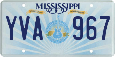 MS license plate YVA967