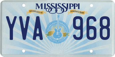 MS license plate YVA968