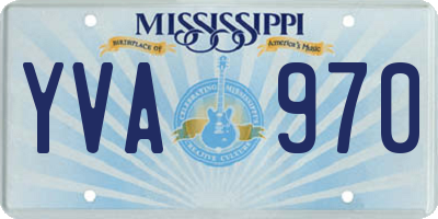 MS license plate YVA970