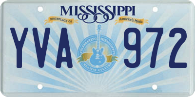 MS license plate YVA972