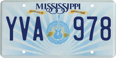MS license plate YVA978