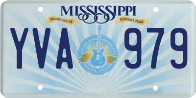 MS license plate YVA979