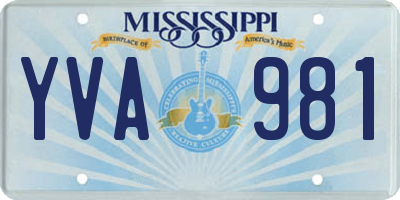 MS license plate YVA981