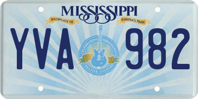 MS license plate YVA982