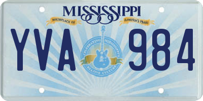 MS license plate YVA984