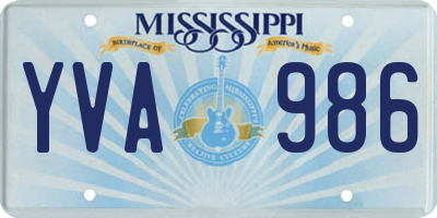 MS license plate YVA986