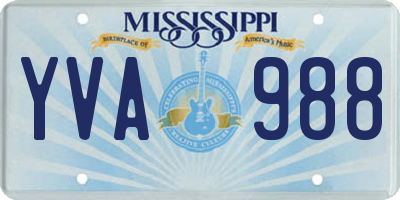 MS license plate YVA988