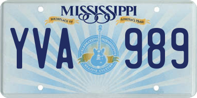 MS license plate YVA989